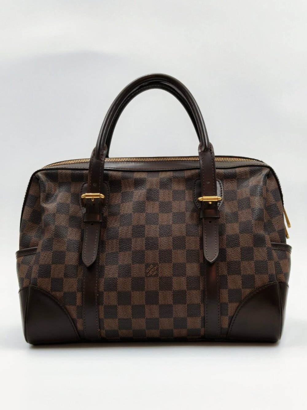 Louis Vuitton Berkeley Damier Ebene Canvas Satchel Handbag Gold Hardware - Picture 2 of 12